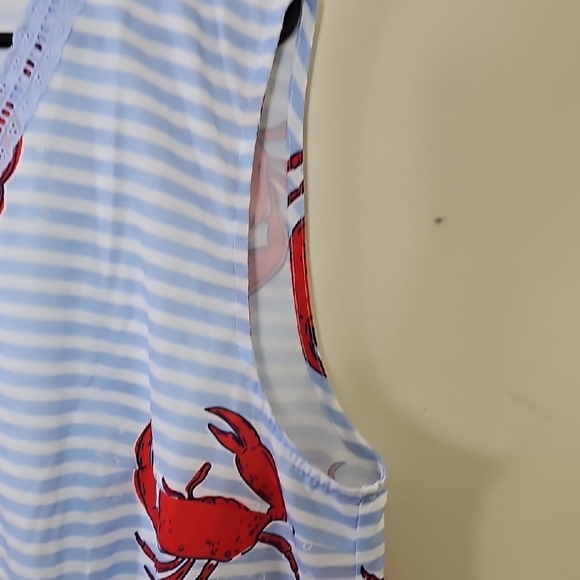 Modlily Striped Sleeveless Dress with Red Crab Print Size XXL - Picture 5 of 9